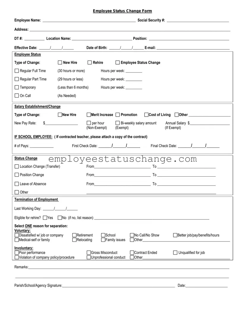 Get Employee Status Change Form in PDF